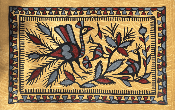 Birds with Flowers in Sohrai by Manikchand Mahto Thumbnail