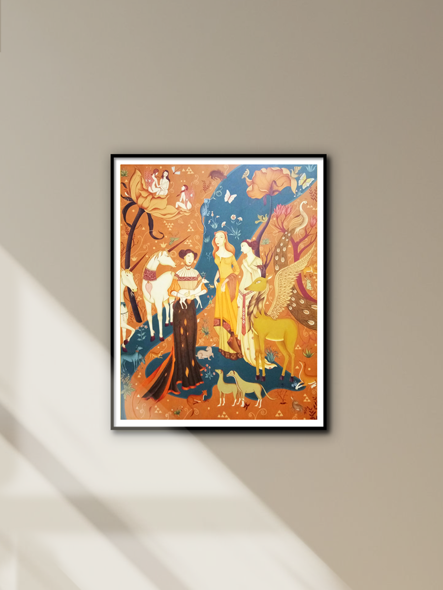 アート　ジル・べラック/Gilles Bailac Unicorn Birth in Kerala Artwork by V.M Jijulal | Memeraki.com