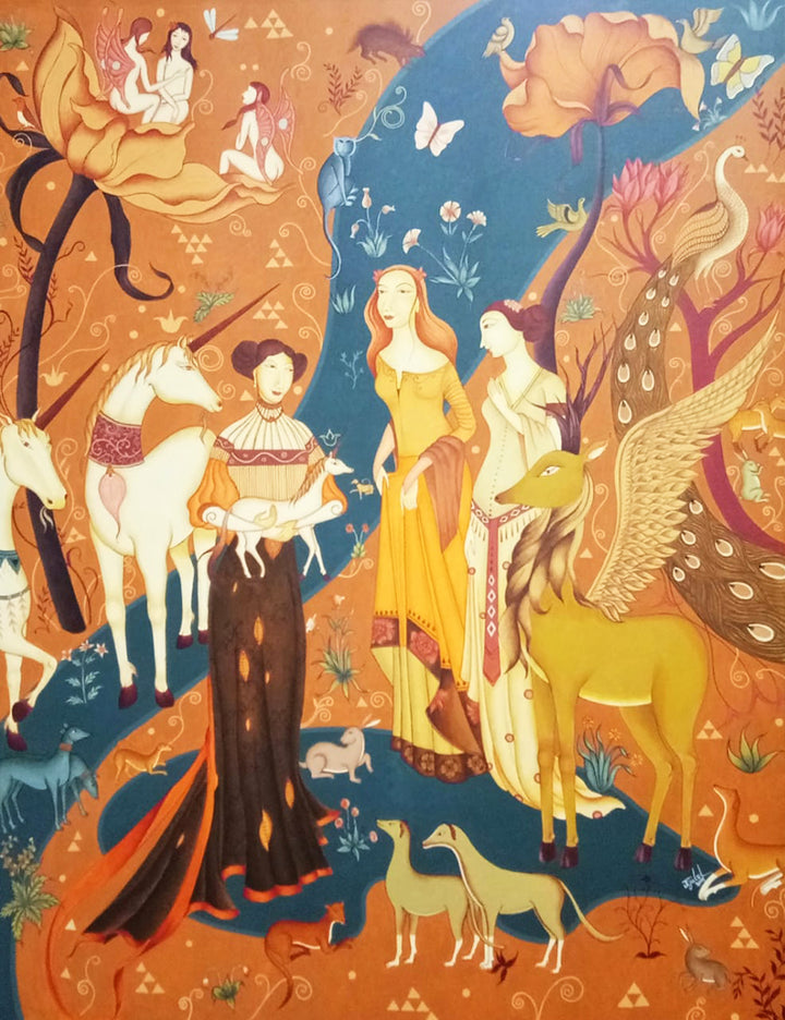 Birth of Unicorn Kerala Mural by V.M. Jijulal Thumbnail
