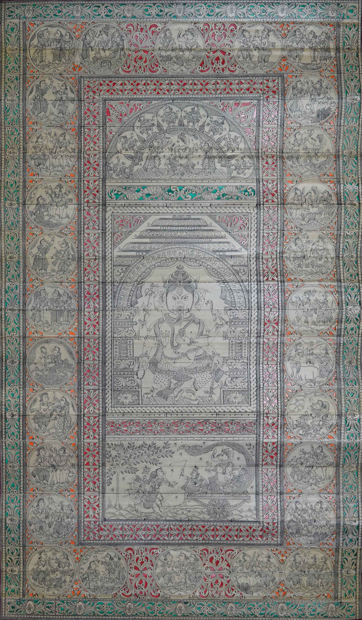 Blessings of Lord Ganesh: Tales of the Divine Talapatra Painting by Apindra Swain Thumbnail