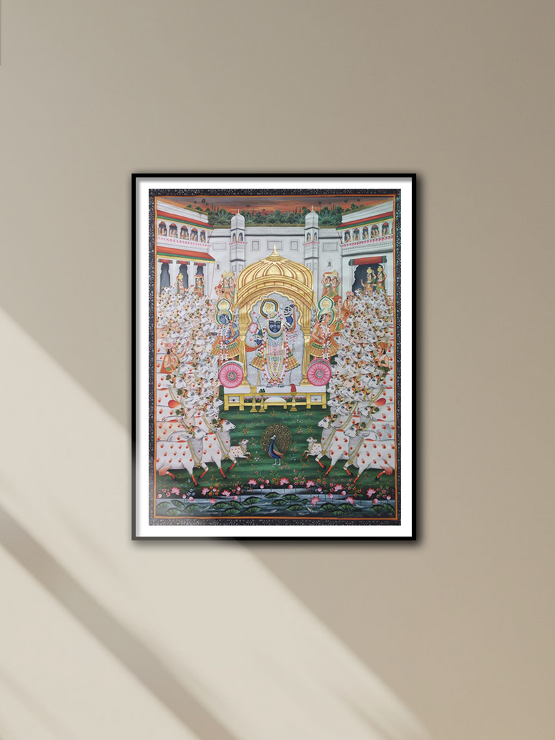 Shop Blissful Tapestry of Shrinathji: Pichwai Painting by Jayesh Sharma