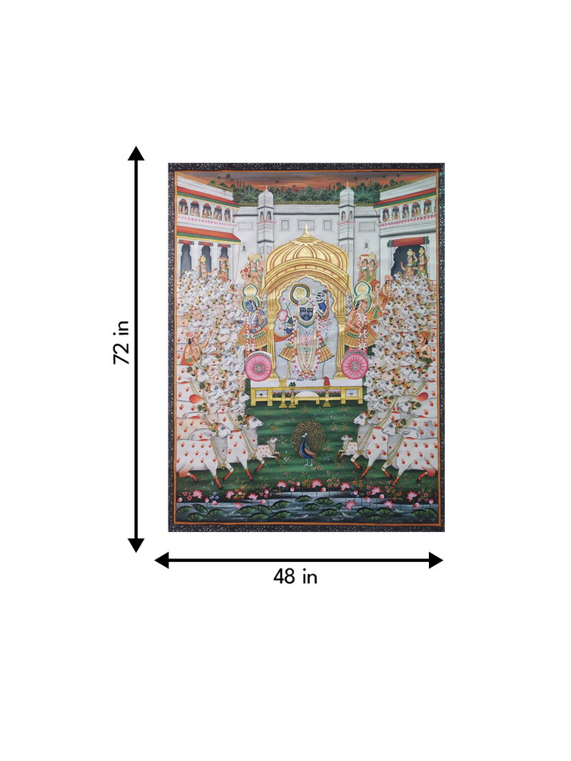 Blissful Tapestry of Shrinathji: Pichwai Painting by Jayesh Sharma