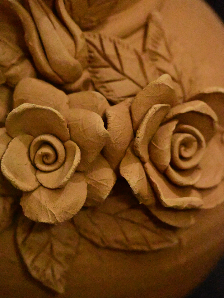 Blossoms of Tranquility: A Terracotta Flower Vase, Terracotta art by Dolon Kundu Thumbnail