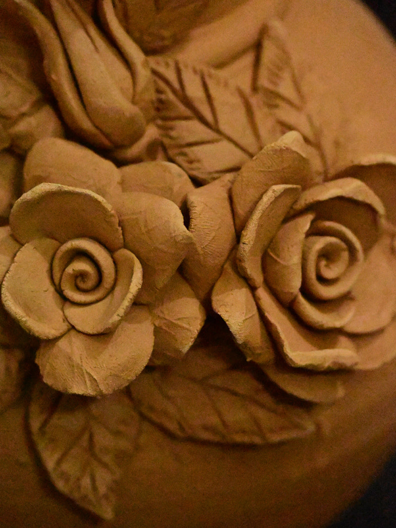Sho Blossoms of Tranquility A Terracotta Flower Vase, Terracotta art by Dolon Kundu