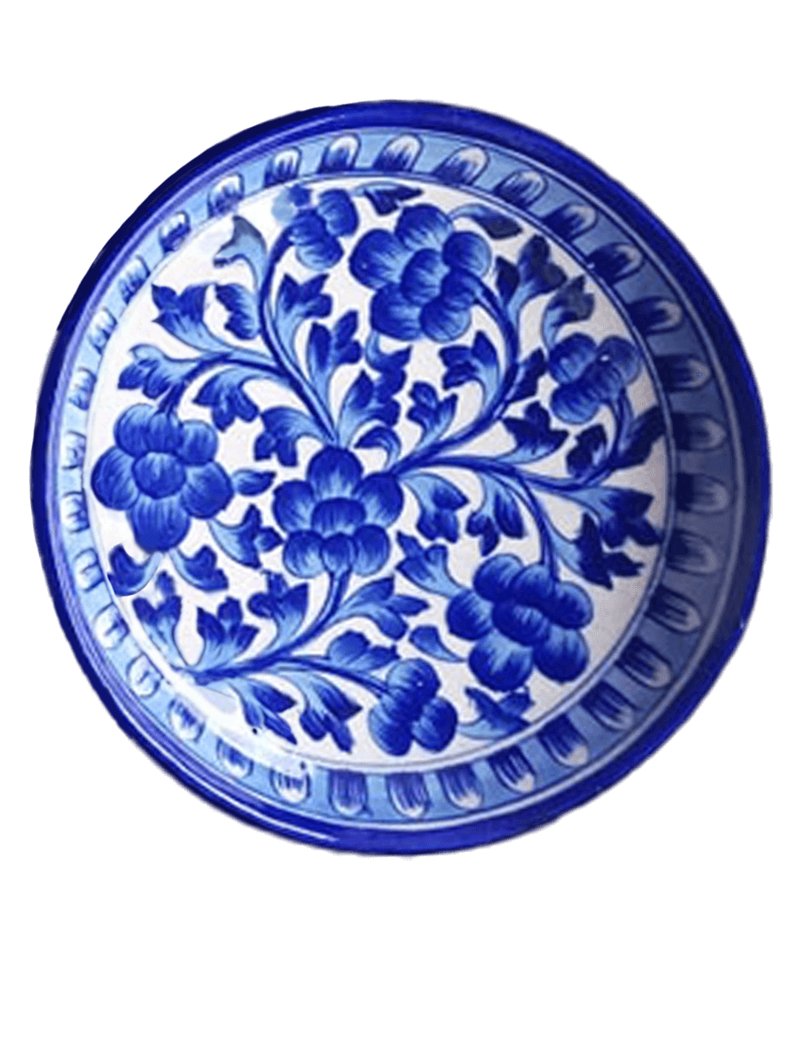 Order Online Blue Flowers in Blue Pottery Plates by Vikram Kharo