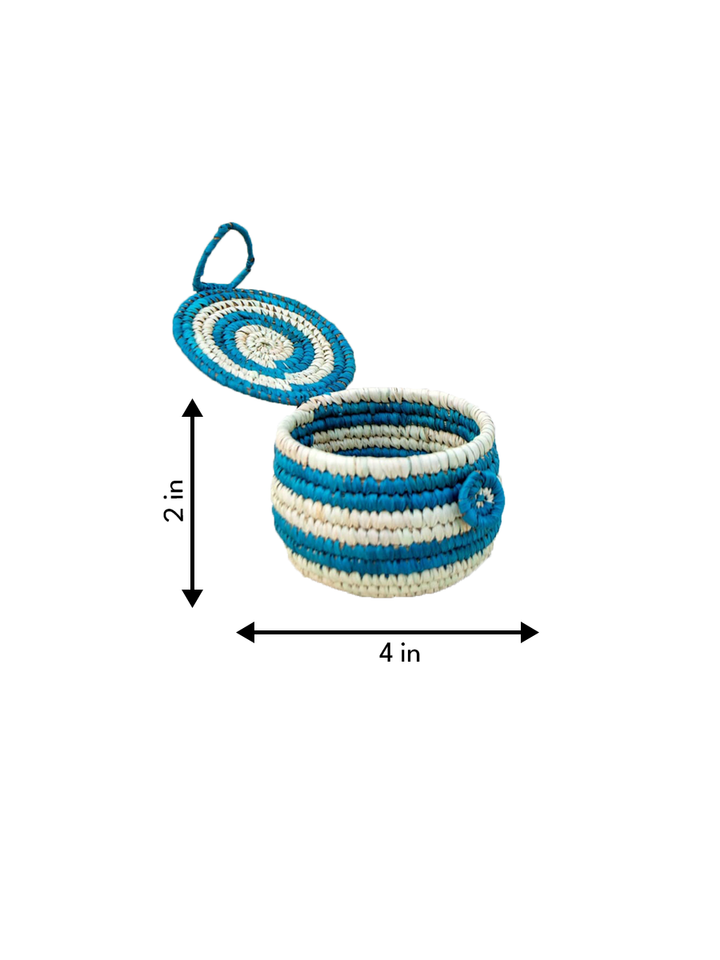 Blue basket in Sabai Grass Work by Dipali Mura Thumbnail