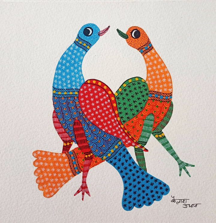 Two Birds: A Tale of Union in Gond by Kailash Pradhan Thumbnail