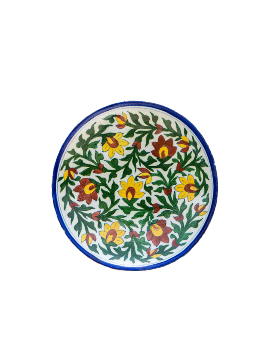 Handprinted Floral Wall plate for Sale