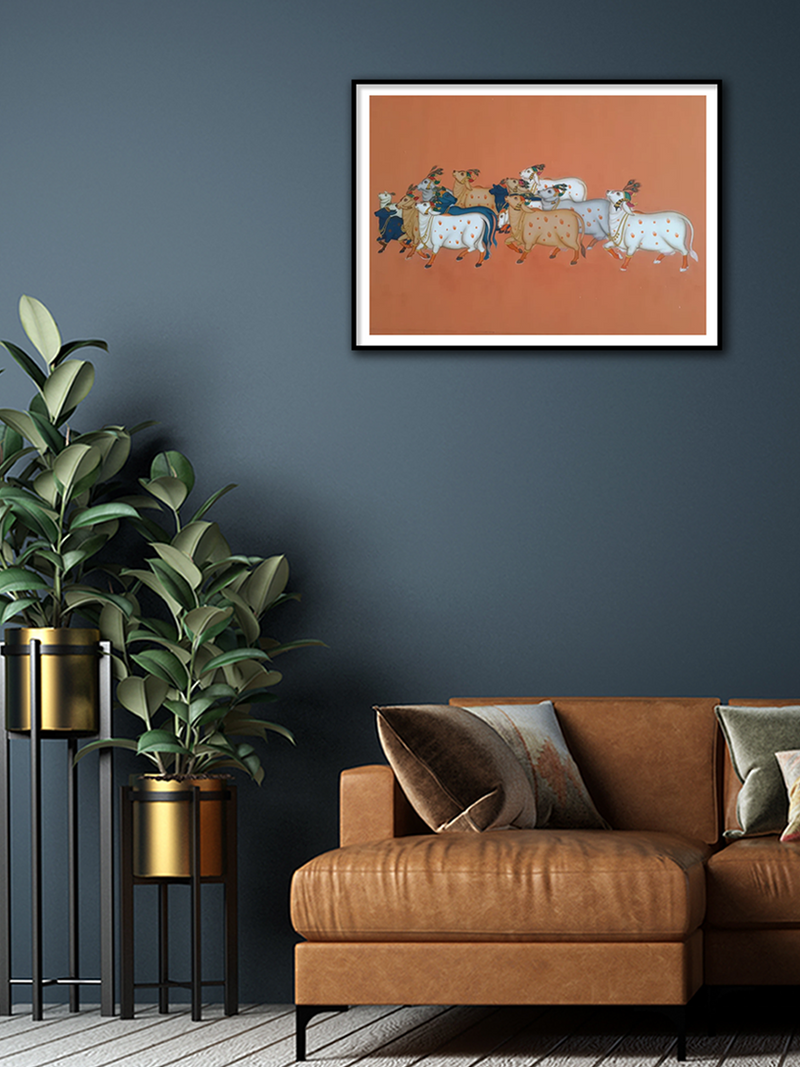 Bovine Beauty: Pichwai painting for sale