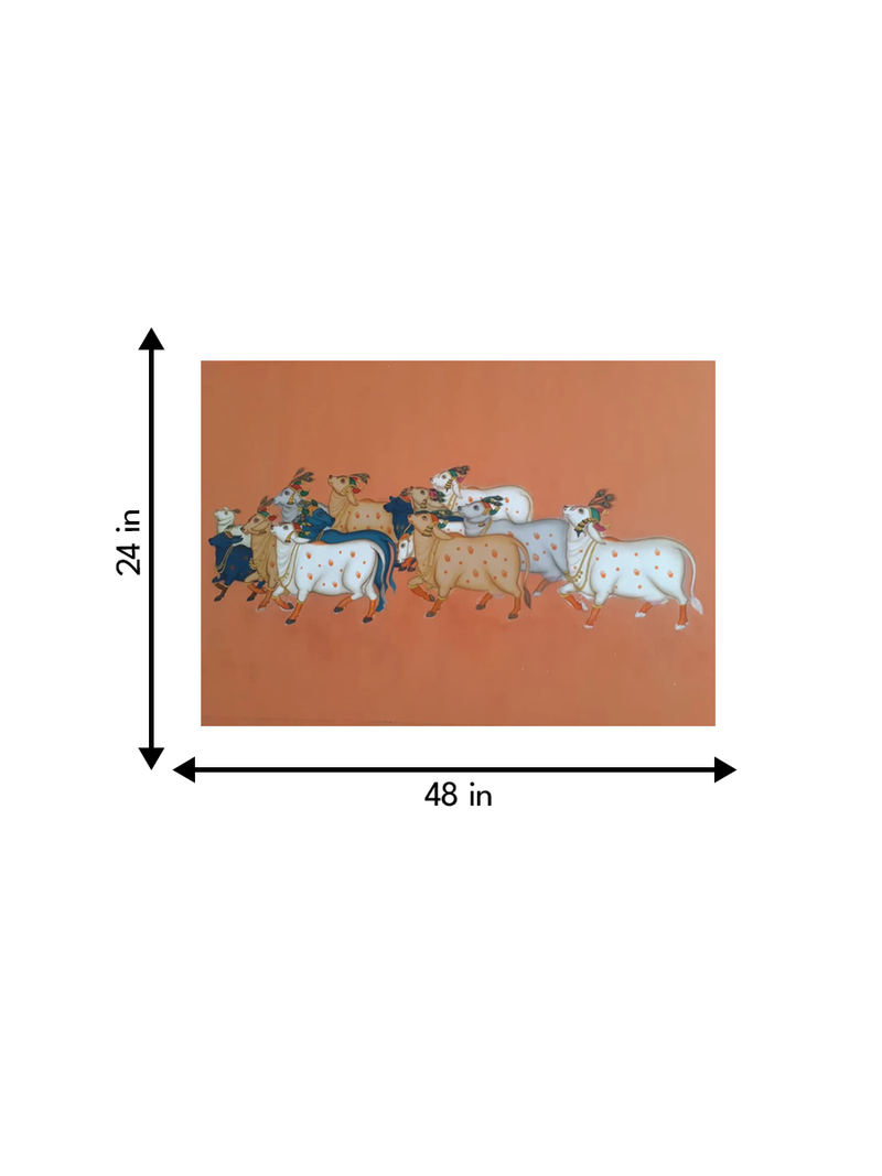 Bovine Beauty: Pichwai painting by Jayesh Sharma