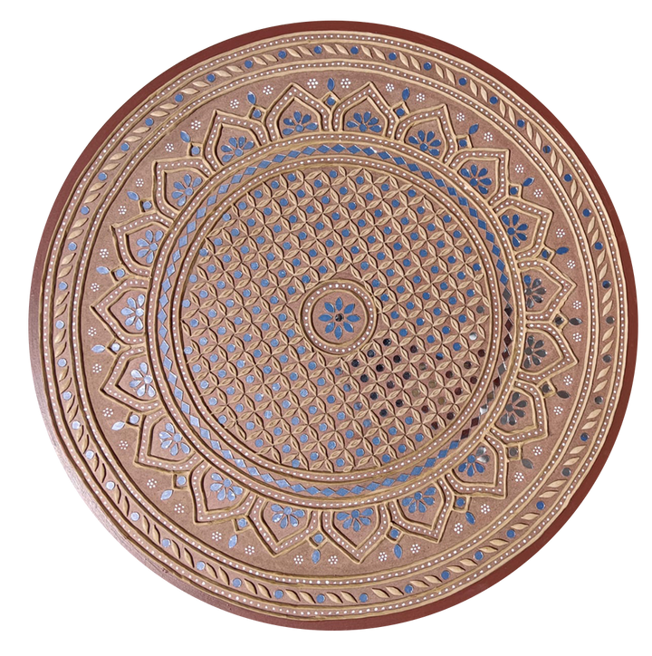 Bronze Mirror work Lippan Kaam by Nalemitha For Home Decor, Gifting Thumbnail