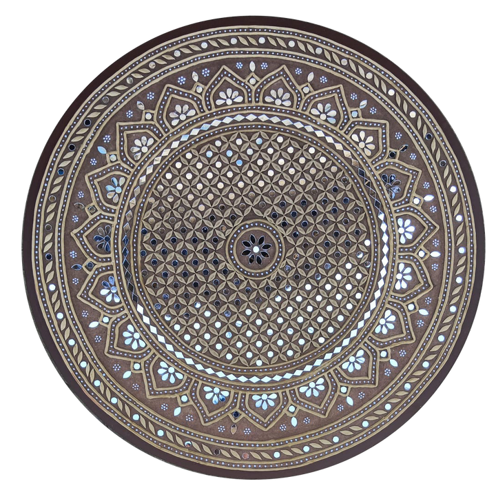 Brown Mirror work Lippan Kaam by Nalemitha For Home Decor, Gifting Thumbnail