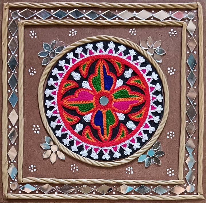 Brown Patchwork Mudwork Wall Panel Nalemitha by  For Home Decor, Gifting Thumbnail