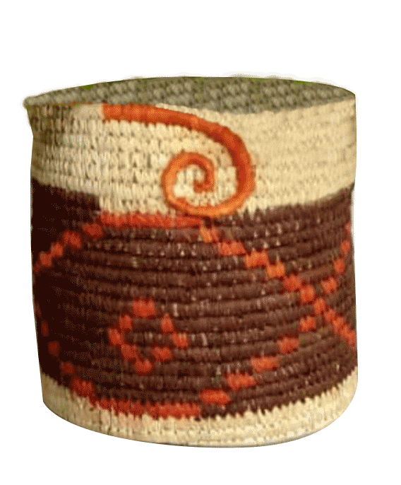 Brown and cream planter Basket In Sabai Grass work by Dipali Mura Thumbnail