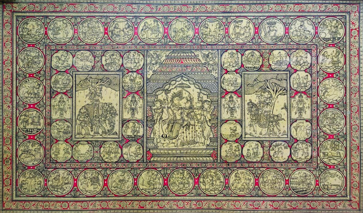 Krishna Full Story - Pattachitra Painting by Purusottam Swain for Home Decor Thumbnail