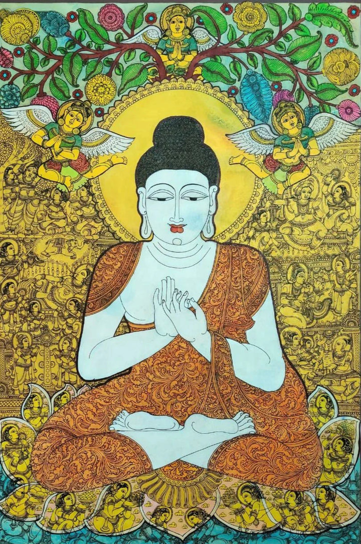 Buddha: Kalamkari inspired painting by Harinath.N Thumbnail