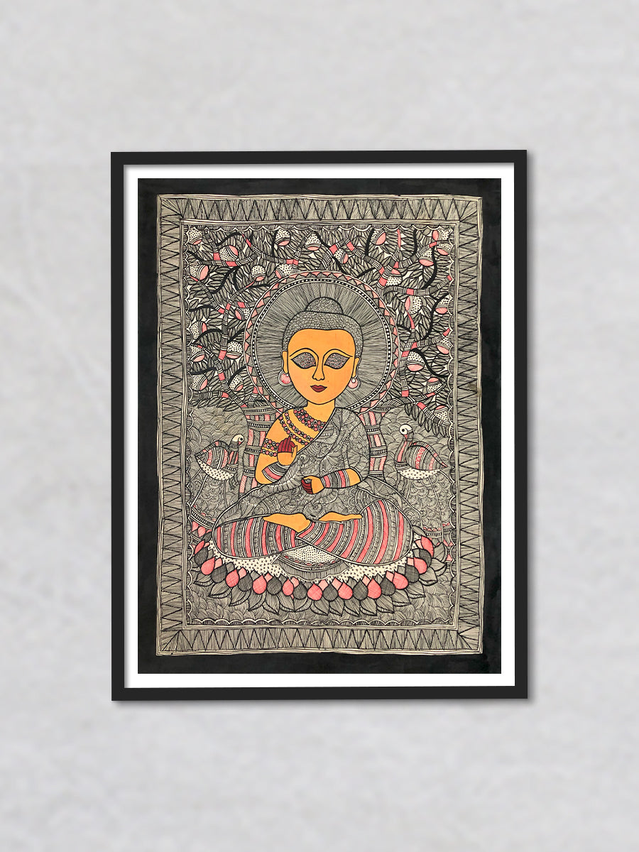 Buddha's Tranquility Madhubani, Indian Folk Art – MeMeraki.com