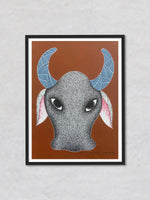 Bull Horn, Gond painting by Venkat Shyam