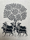 Bulls under Kadam Tree, Sanjhi Artwork By Ashutosh Verma