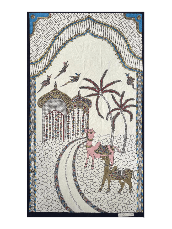 Camels In A Dessert Mata Ni Pachedi By Sanjay Chitara For Home Decor Thumbnail