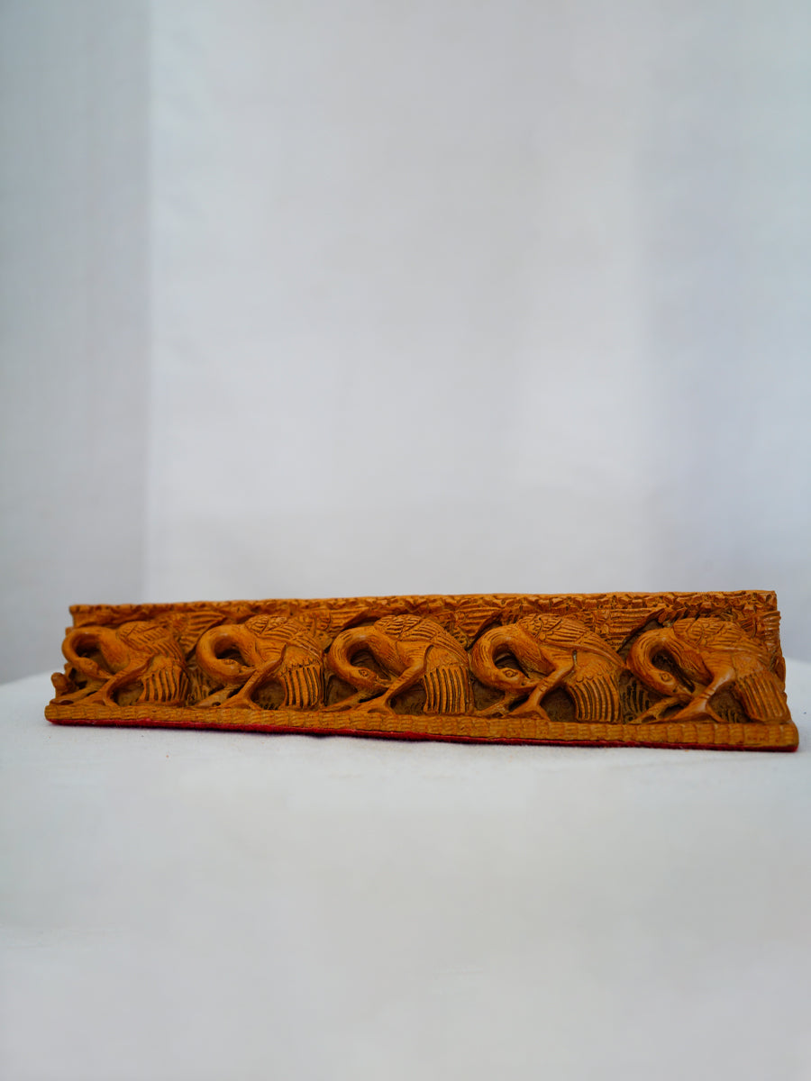Carved Peacock Ensemble wooden craving by Ajit Kumar for sale