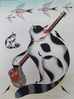 Buy Cat Musicians in Kalighat by Bhaskar Chitrakar