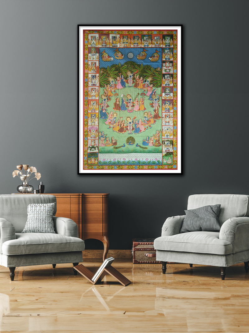 Lord Krishna: Pichwai painting for sale