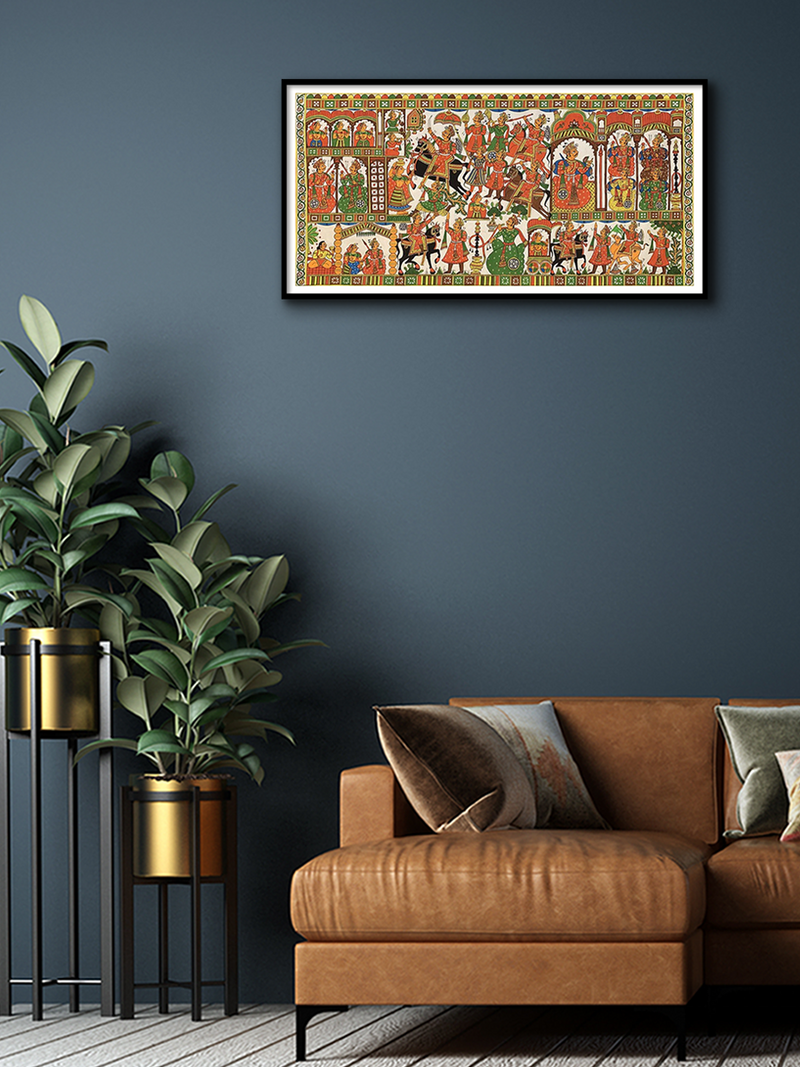 Celebration of Kulu: Pabuji’s Tales of Victory, Phad Painting by Kalyan Joshi