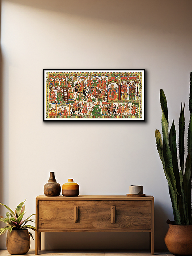 Celebration of Kulu: Pabuji’s Tales of Victory, Phad Painting by Kalyan Joshi