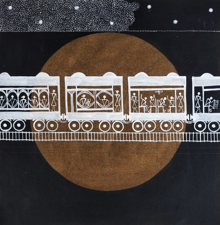 Celestial Commute: Warli by Dilip Bahotha Thumbnail
