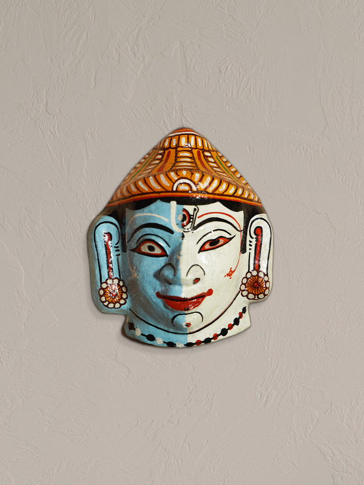 Celestial Harmony: The Ethereal Ardh-Nareshwar Shiva's Face Paper Mache by Keshab Maharana Thumbnail