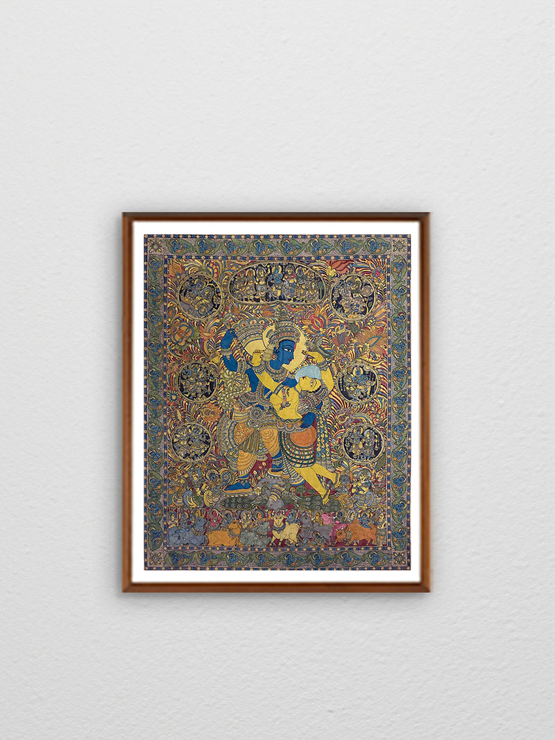 Radha Krishna Kalamkari Painting for sale
