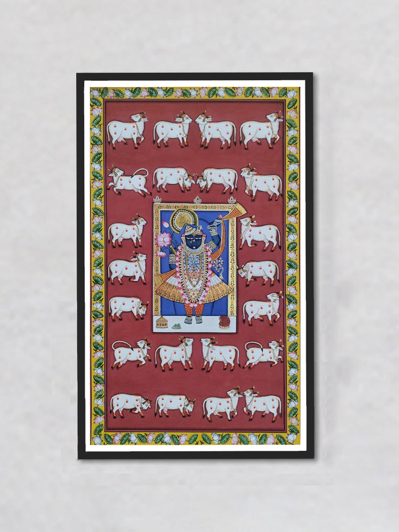 Shop Celestial Devotion: Vibrant Tapestry Pichwai Painting by Dinesh Soni