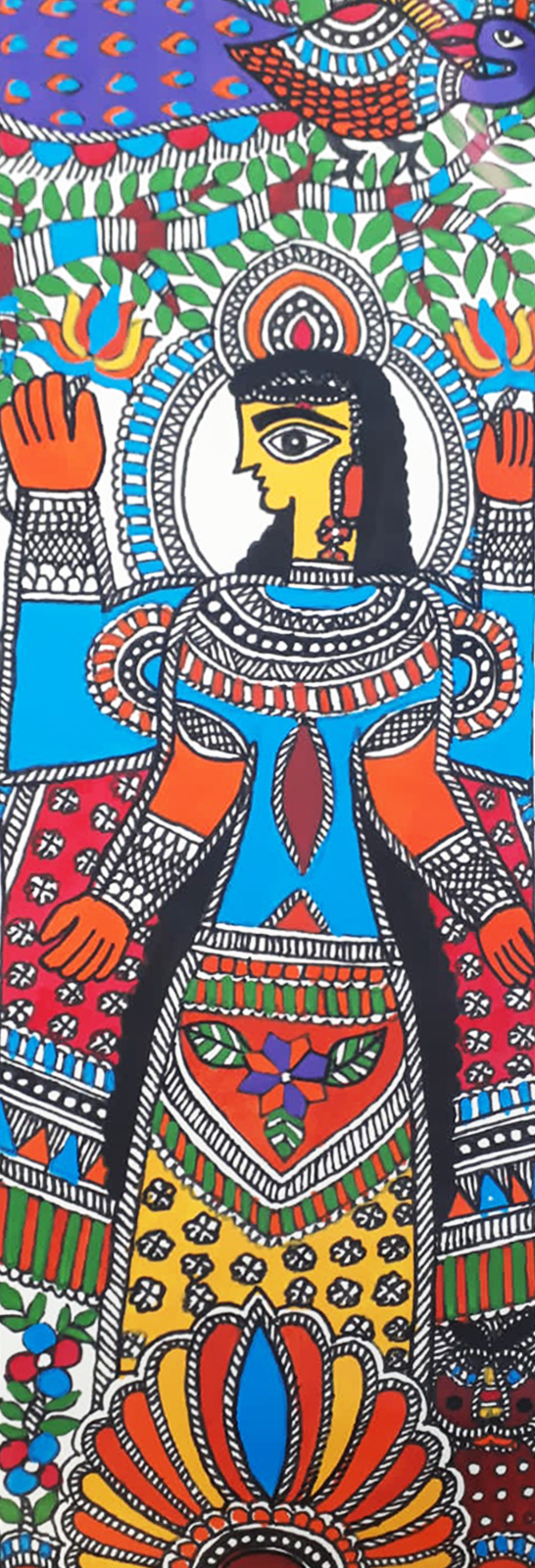 Chaturbhuj Lakshmi Ji in Madhubani by Vibhuti Nath Thumbnail