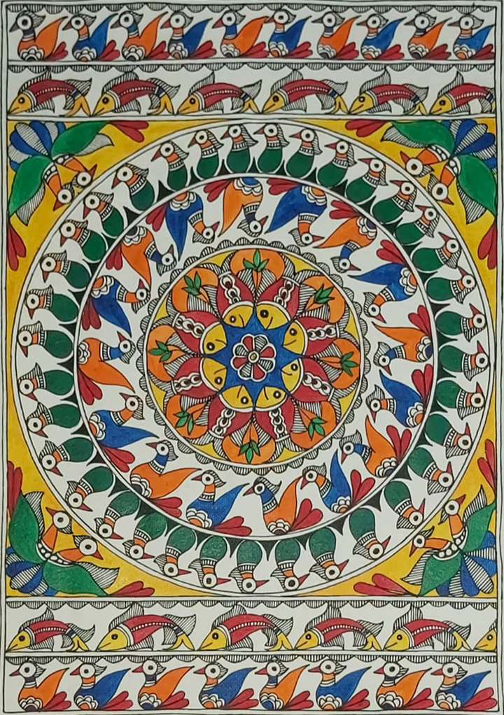 Circle of Life:Madhubani Artwork by Priti Karn Thumbnail