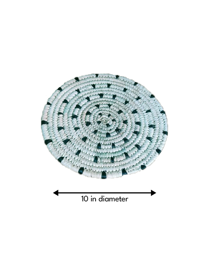 Circle patterned Coaster In Sabari Grass Work by Dipali Mura Thumbnail