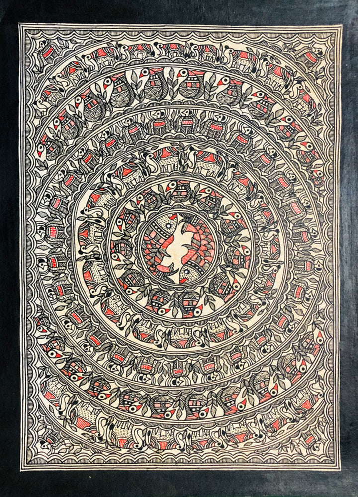 Circles of Evolution- Brilliance of Madhubani Art, Madhubani Painting by Ambika Devi Thumbnail