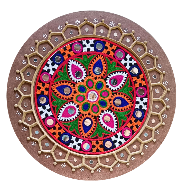 Circular Patchwork Lippan by Nalemitha For Home Decor, Gifting Thumbnail