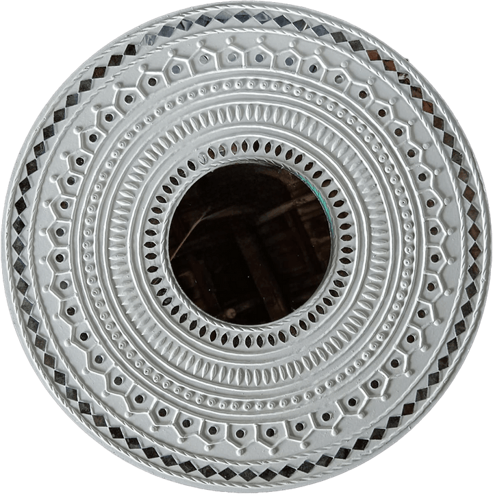 Circular mirror with mandala pattern: Mudwork by Nalemitha For Home Decor, Gifting Thumbnail