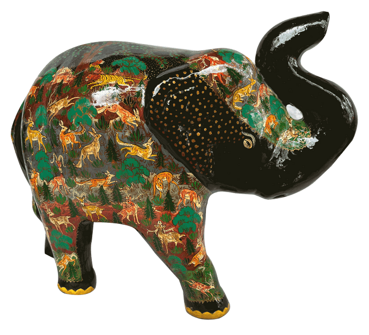 Colorful Elephant in Kashmiri Paper Mache by Riyaz Khan Thumbnail