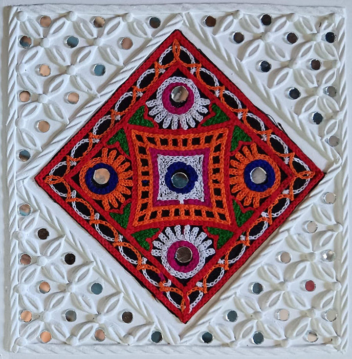 Colorful Patchwork Lippan Kaam Wall Panel by Nalemitha For Home Decor, Gifting Thumbnail