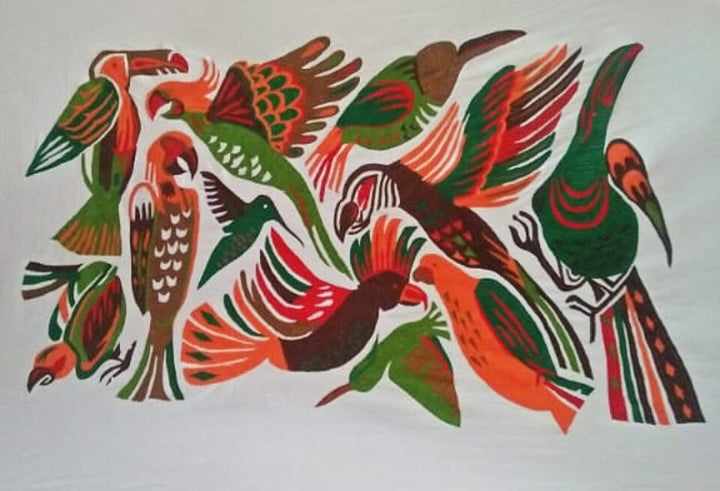 Colorful birds In Phulkari by Harjeet kaur Thumbnail
