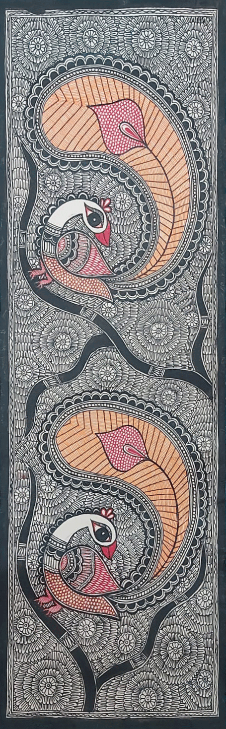 Colourful Peacocks in Madhubani by Priti Karn Thumbnail