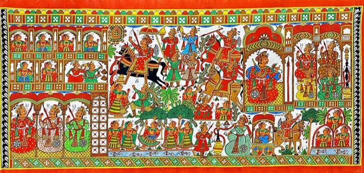Colours of Love and Valour: A Phad Painting Tapestry by Kalyan Joshi Thumbnail