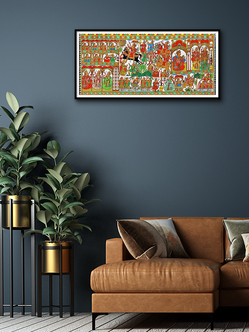 Colours of Love and Valour: A Phad Painting Tapestry by Kalyan Joshi