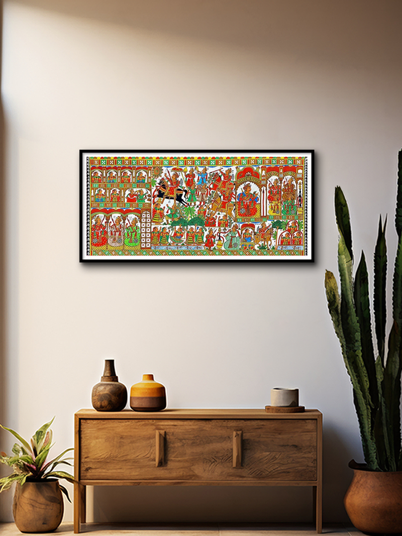 Colours of Love and Valour: A Phad Painting Tapestry by Kalyan Joshi