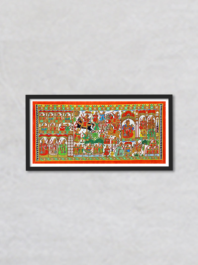 Colours of Love and Valour A Phad Painting Tapestry by Kalyan Joshi