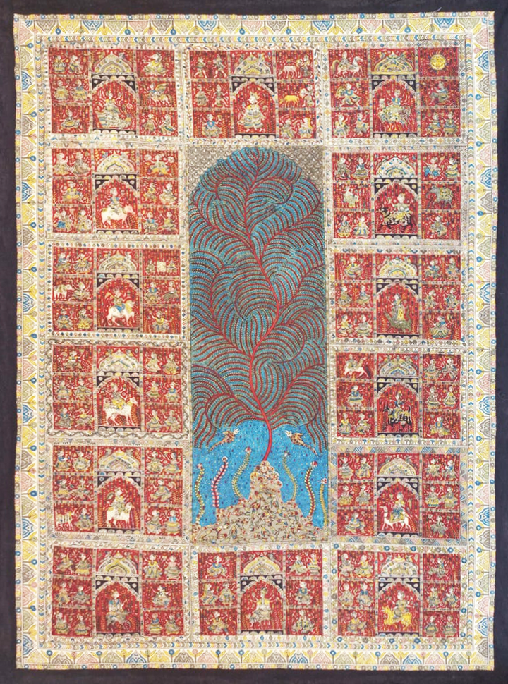 Composition Of Goddesses Mata Ni Pachedi By Vasant Manubhai Chitara For Home Decor Thumbnail