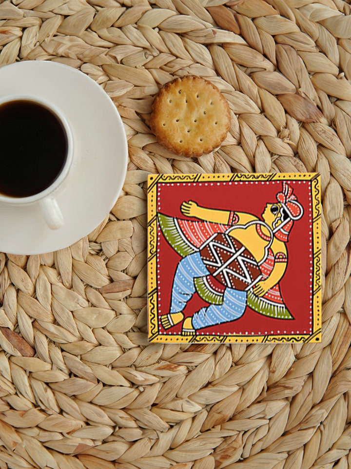 Connection to folklore Tikuli coaster art by Ashok Kumar Thumbnail