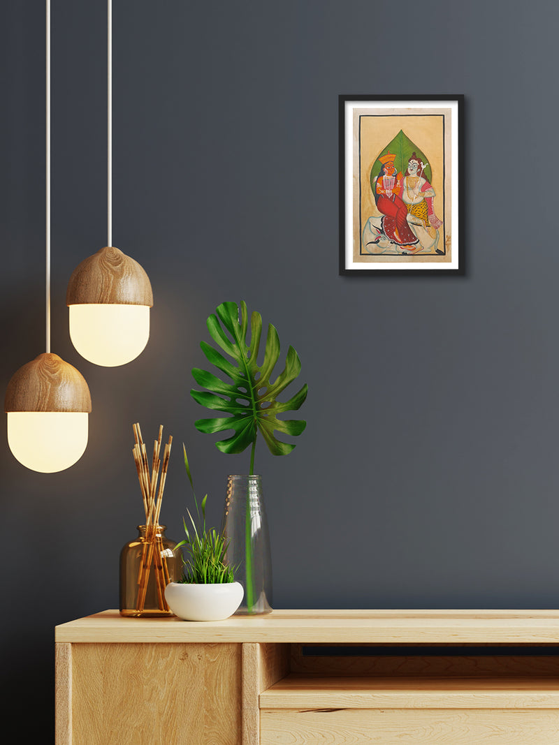 Shop Cosmic Harmony The Divine Union Khalighat Painting by Sonali Chitrakar